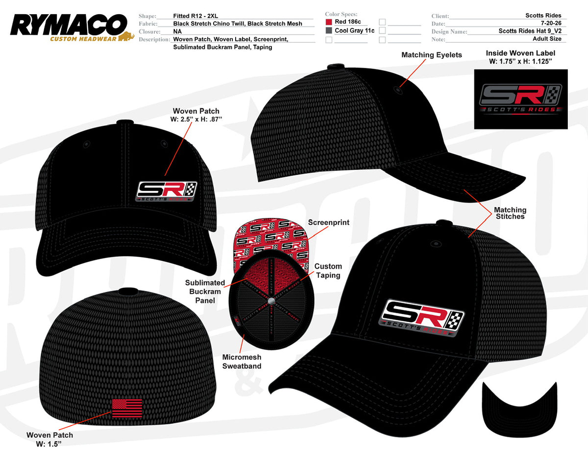 Logo Hat - Black - Stretch fit - Standard and XL size available