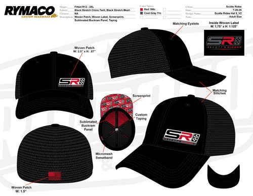 Logo Hat - Black - Stretch fit - Standard and XL size available