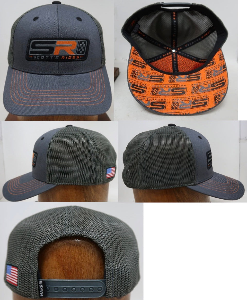 logo hat gray/orange -  Snapback - STANDARD AND XL SIZE AVAILABLE